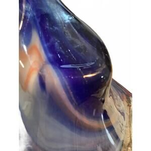 Decorative Blue and Orange Glass Dish